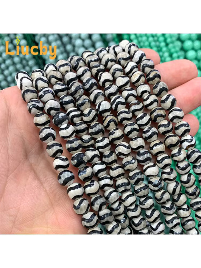 Liucby Perlen, Naturstein, 6/8mm, Facettiert, Strang - Bild 2