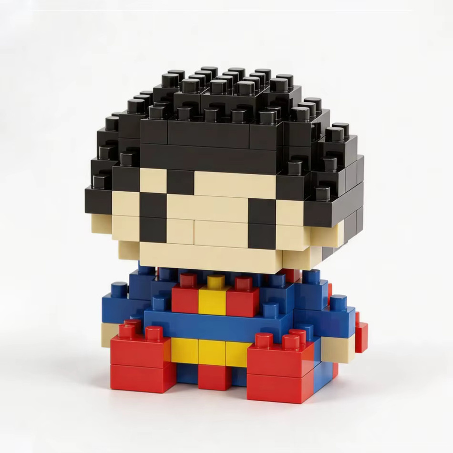 Bandai Marvel Superhelden-Figuren Spider-Man Superman Captain America, 3D Mini Mikropartikel-Bausteine, Set - Bild 2