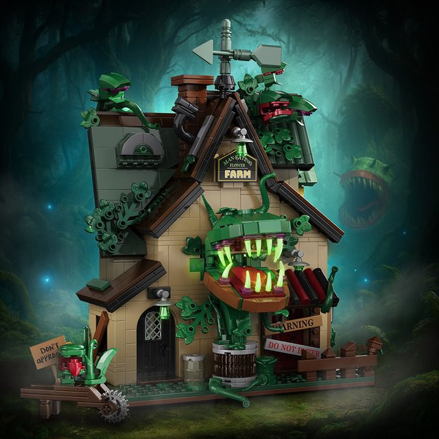 BXA MOC Audrey II Piranha Plant Horrors Shop Bausteine, mit öffnungsfähigem Mund - Bild 1
