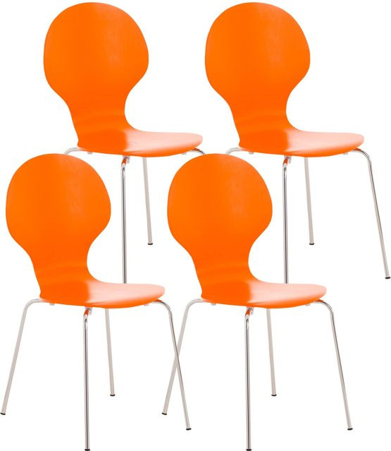 4er Set CLP Stapelstühle DIEGO Konferenzstühle mit Holzsitz und Metallgestell - Bild 1