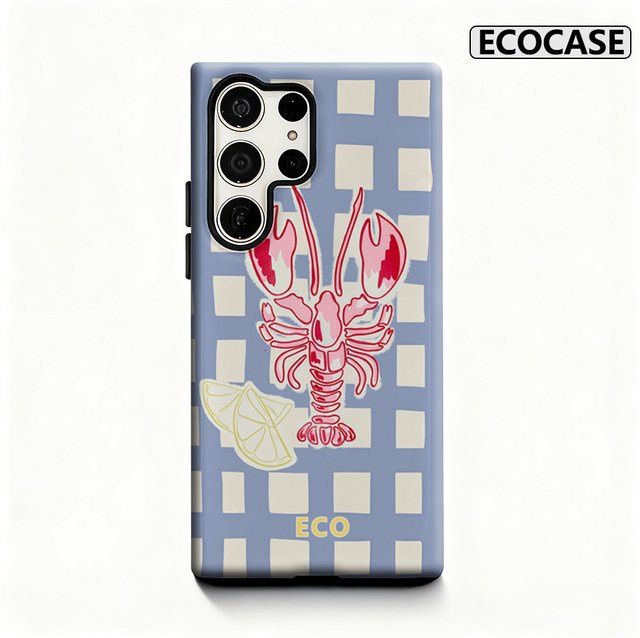 Coastal Lobster & Lemon Handyhülle für Samsung Galaxy S25 Ultra, S24 und S23 Ultra Plus mit glänzender doppellagiger Rückseite in Multicolour - Bild 1