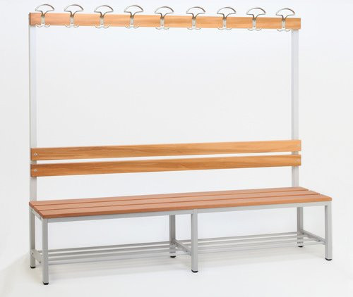 SZAGATO Garderobenbank im Industrial Design mit Haken, grau, B/H/T: 30 x 170 x 200 cm - Bild 1