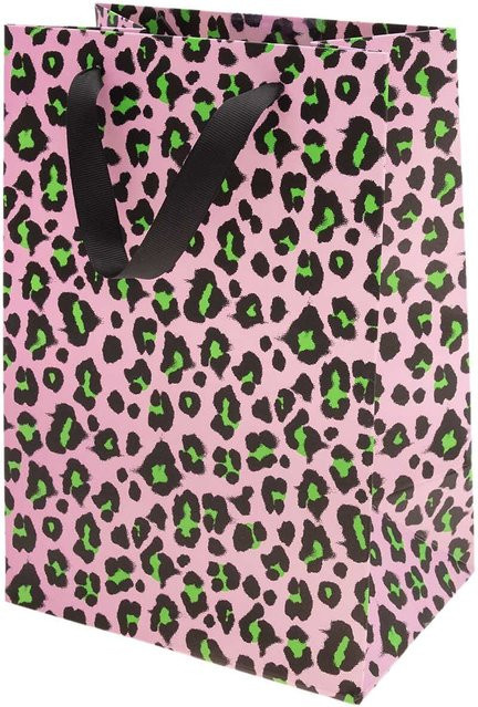 Rico Design Paper Poetry Geschenktüte Acid Leo in Rosa-Grün, B/T/H: 18 x 12 x 12 cm - Bild 1