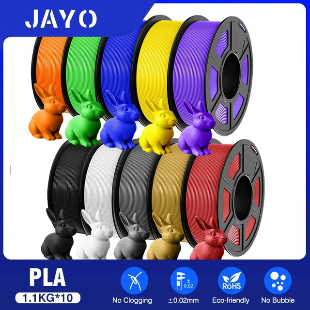 JAYO PLA 3D-Filament Set für FDM-Druck, 11 kg (8 Rollen), 1,75 mm Durchmesser - Bild 1
