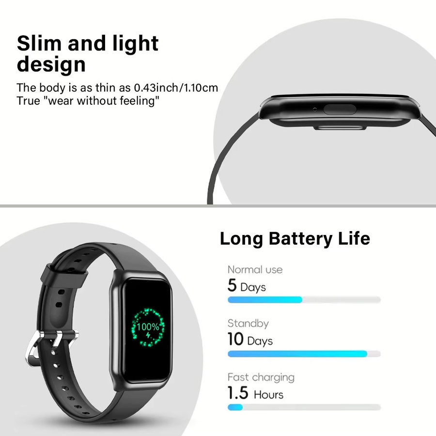 LAXASFIT Smartwatch mit 1,45 Zoll HD-Bildschirm, Bluetooth-Anruf, Sprachsteuerung und Fitness-Tracker für Android und iOS, Grün, Unisex - Bild 5