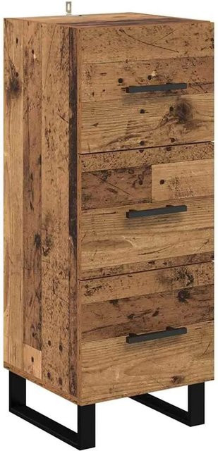 vidaXL Sideboard im rustikalen Design aus Verbundholz und Eisen, braun, B/T/H: 34,5 x 34 x 90 cm - Bild 1