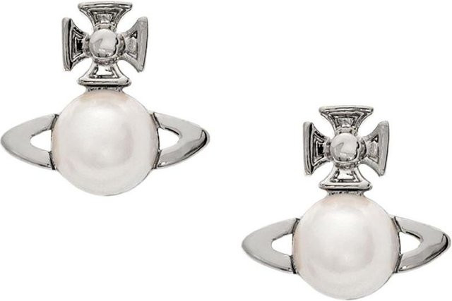 Vivienne Westwood Balbina Ohrringe, Messing, Silber, Perle, Damen - Bild 1