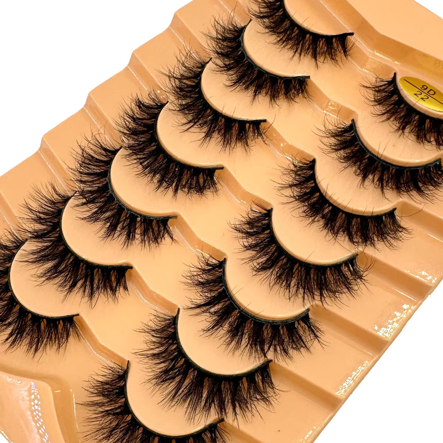 9D Nerz-Wimpern, 7 Paar, Natürlich Dick und Flauschig, Katzenaugen-Look - Bild 3