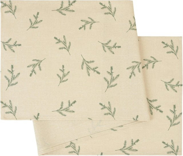 Mömax Tischläufer Johanna in Grün/Beige mit floralem Muster, Breite: 40 cm, Länge: 140 cm - Bild 1