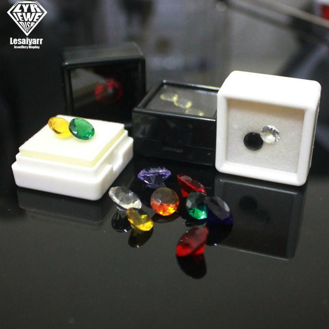 Lesaiyarr Set aus 70 transparenten Schmuck-Display-Boxen zur Aufbewahrung von Edelsteinen und Perlen in Schwarz und Transparent aus Kunststoff - Bild 1