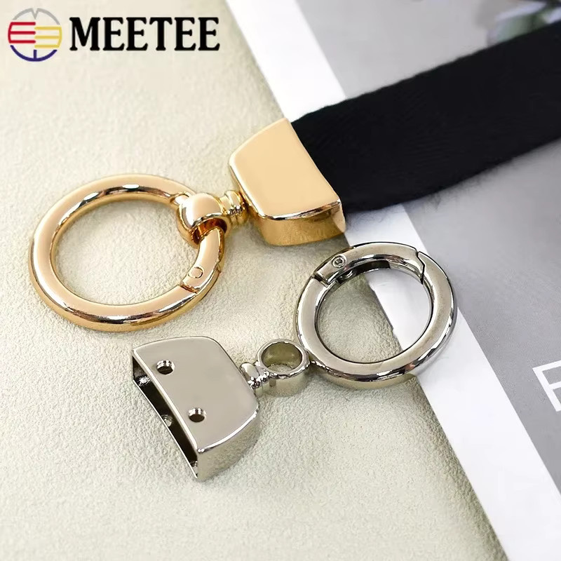 Meetee Metallfeder-Schnalle aus Stahl als drehbarer Karabinerhaken für Schlüsselanhänger und Handtaschen in Gold - Bild 4