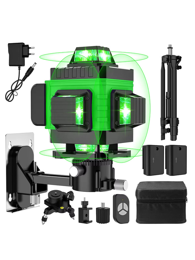 Professionelles 4D Laser-Nivelliergerät mit 16 Linien und grünen Laserstrahlen, selbstnivellierend, 360 Grad horizontal und vertikal - Bild 6