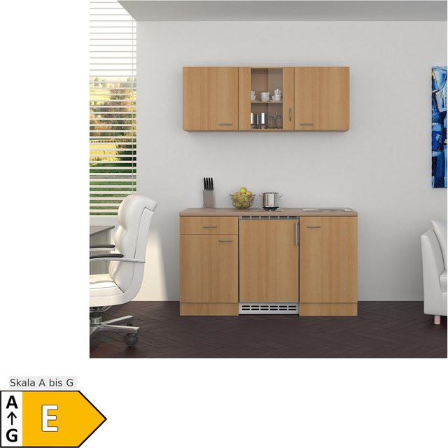 Küchenzeile Flex-Well Nano mit Türen und Schubladen Breite: 150 cm, Höhe: 82 cm, Tiefe: 57 cm - Bild 1