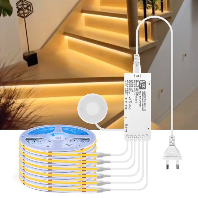 Lcamaw COB LED Streifen Weiß Flexibles LED Band mit Klebestreifen für Küche und Schrank DIY Beleuchtung - Bild 1