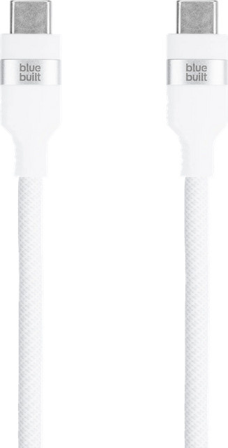 BlueBuilt USB-C-Kabel 240 W mit 2 m Länge aus Nylon in Weiß - Bild 1