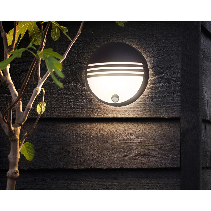 Philips Yarrow LED-Außenwandleuchte mit Bewegungsmelder in Schwarz aus Aluminiumguss - Bild 2