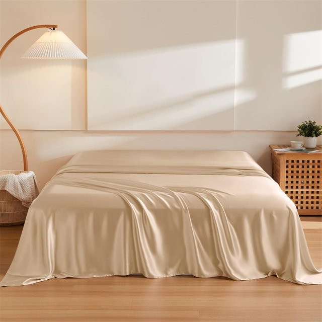 Dreamreal Maulbeerseide Flaches Laken aus Seide in Pink und Beige - Bild 1