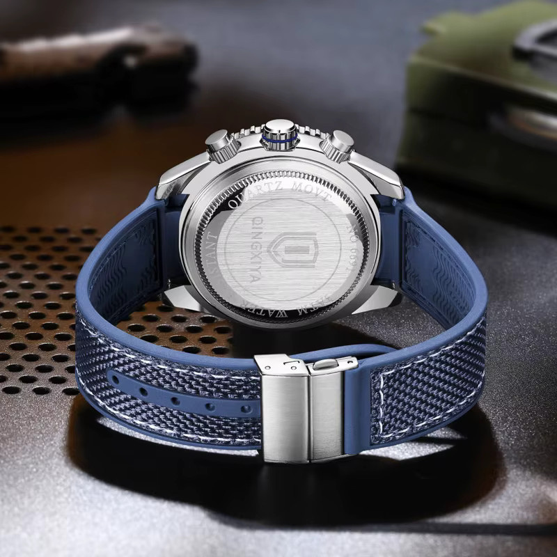 QINGXIYA Chronograph, Quarz, Silikon Armband, Herren - Bild 2