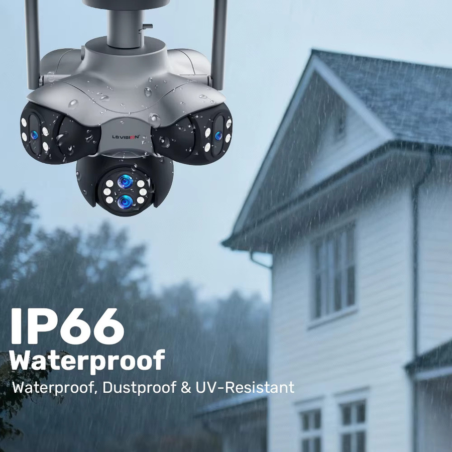 LS VISION Wifi PTZ Panorama-Überwachungskamera für den Außenbereich mit 6 Objektiven und 30 MP für die kabellose Videoüberwachung und Nachtsicht - Bild 6