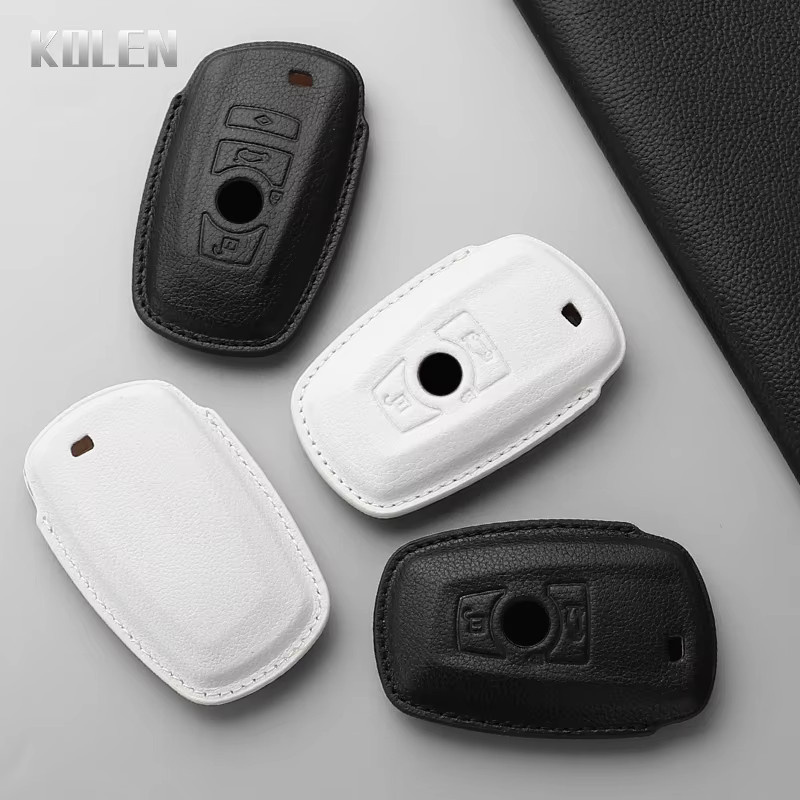 KOLEN Echtleder Schlüsselhülle für BMW 1 3 5 7 Serie sowie X1 X3 X4 X5 X6 Remote Key Case Cover - Bild 3