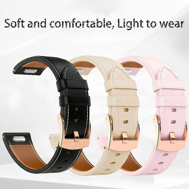 QCTOG Uhrenarmband PU-Leder, 18 mm, Schwarz, Damen - Bild 1