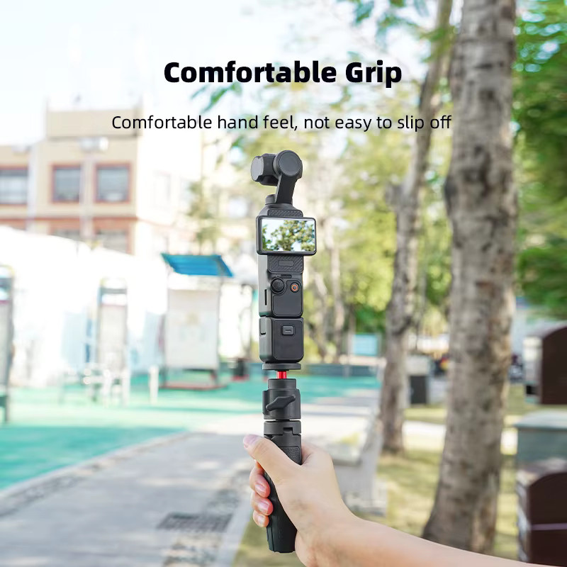 BRDRC Tragbarer Selfie-Stick und Stativ für DJI Action 6/5 Pro/4 sowie Insta360 X5/Pocket 3, Verstellbare Verlängerungsstange Kamera-Zubehör, Schwarz - Bild 3
