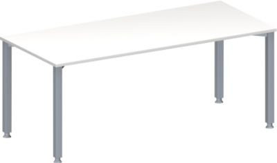Schäfer Shop Genius Konferenztisch MODENA FLEX, rechteckig, höhenverstellbar, weiß/weißaluminium, B: 180 cm, T: 80 cm, H: 72-84 cm - Bild 1