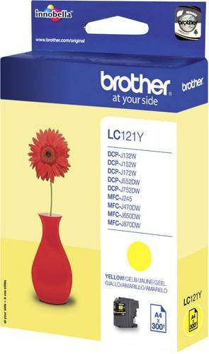 Brother Original Tintenpatrone LC-121Y Gelb für Inkjet-Drucker - Bild 1
