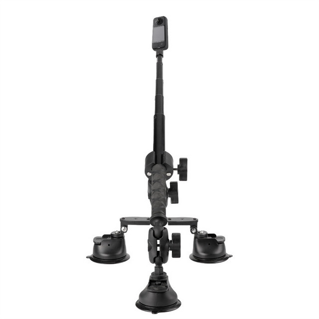 Insta360 Auto-Saugnapf-Montageset mit unsichtbarem Selfie-Stick-Kugelkopf-Adapter für Insta360 X4 und X3 Action-Kameras in Schwarz - Bild 1