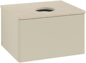 V&B Waschtischunterschrank Antao ohne Frontstruktur in Grau lackiert, B/T/H: 60 x 36 x 50 cm - Bild 1