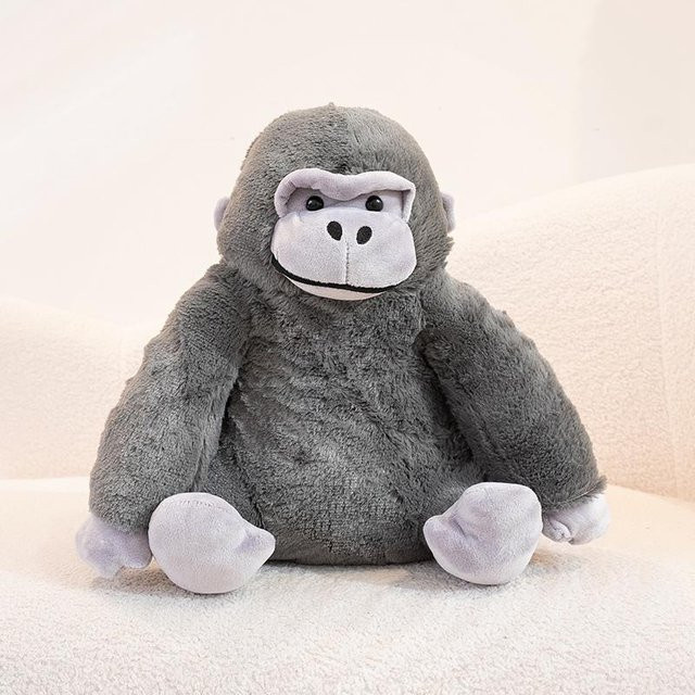 Yiran toy Gorilla Plüschtier, Sitzende Haltung, 27 cm, Grau - Bild 1