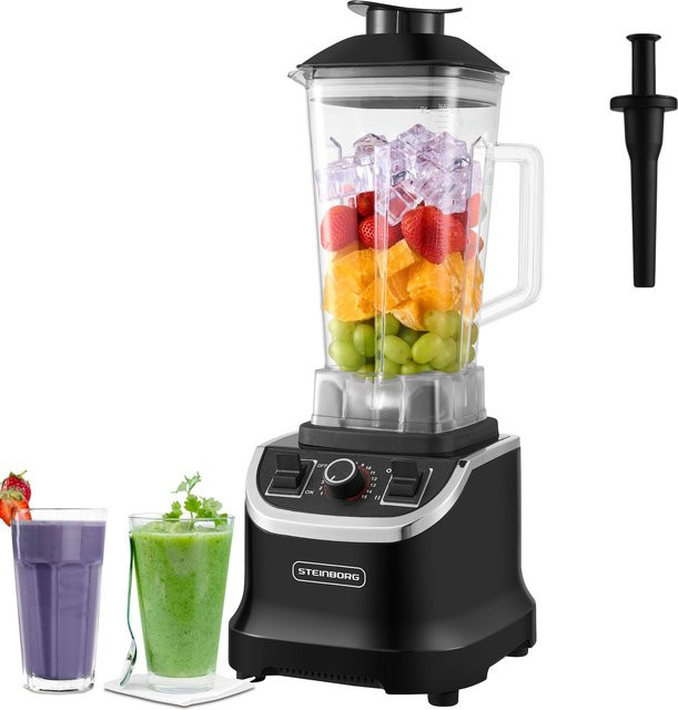 Steinborg Hochleistungsmixer SB-7060 in Schwarz mit 1500 Watt, 15 Stufen, Pulsfunktion und 2,0 l Fassungsvermögen - Bild 1