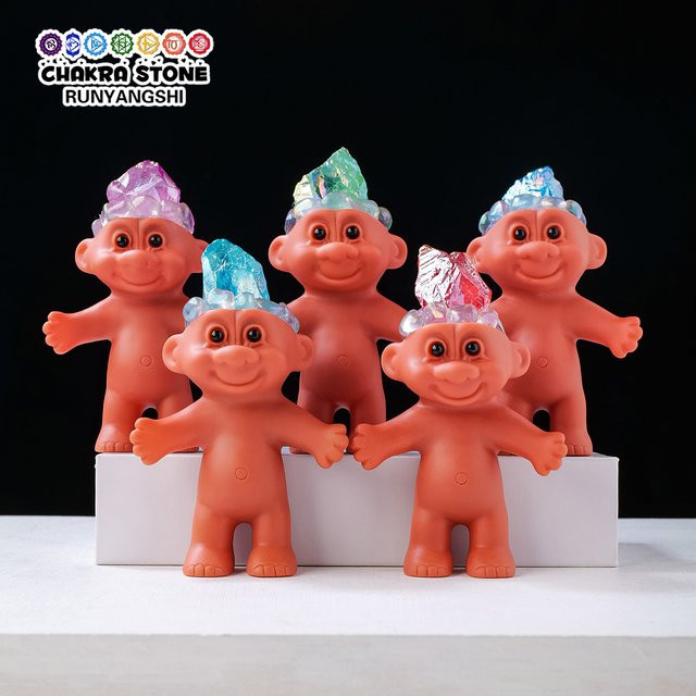 Runyangshi Handgemachte Kristall Quarz Dekofigur Baby in Bunt, Tischdekoration für Weihnachten - Bild 1