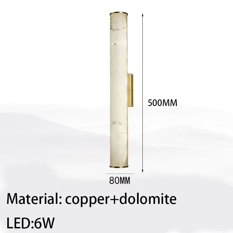 JIANKEXING Wandlampe aus Kupfer und Marmor im modernen Design für Schlafzimmer, Wohnzimmer und Flur, Farbe: Kupfer und Weiß - Bild 5