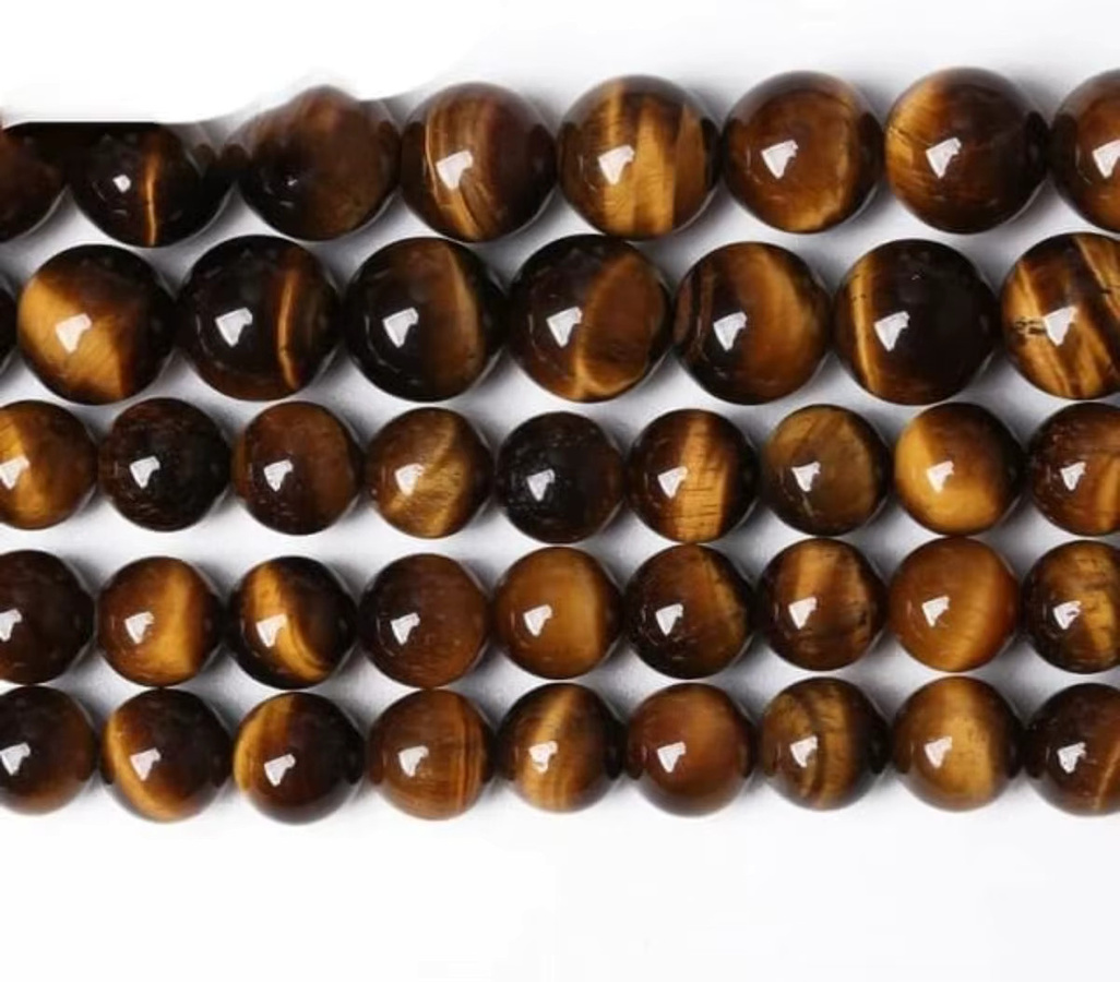 Tigerauge Perlen, rund, lose Perlen, Unisex - Bild 1