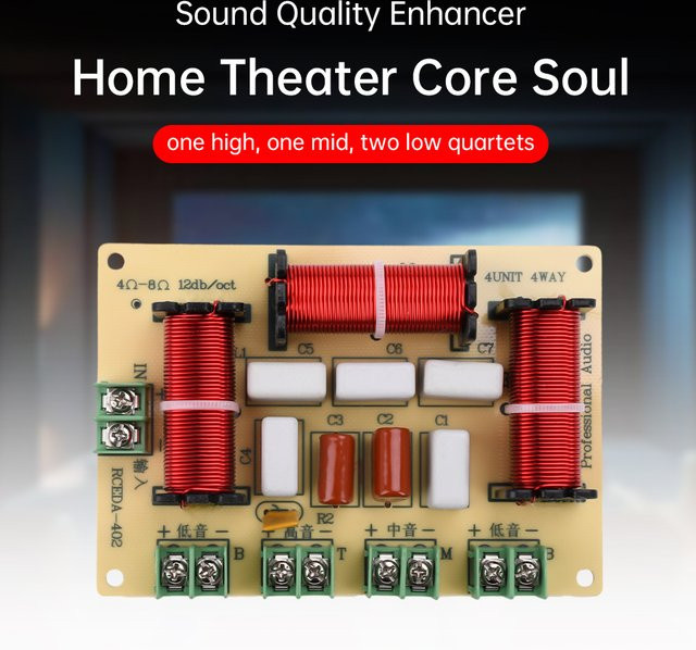 Gaqqee 120 W Vier-Wege-Crossover DIY-Modul für Heimlautsprecher-Upgrades, Multicolor - Bild 1