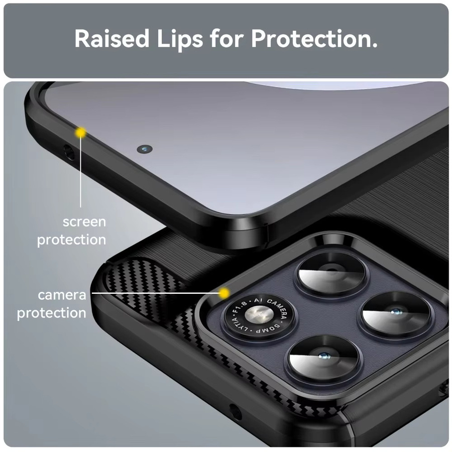Matte Armor Soft Case Stoßfeste Hülle für Motorola G77 G67 Power G57 G17 G86 G66J G85 G75 G55 G15 G05 Edge 70 Ultra in Schwarz - Bild 3