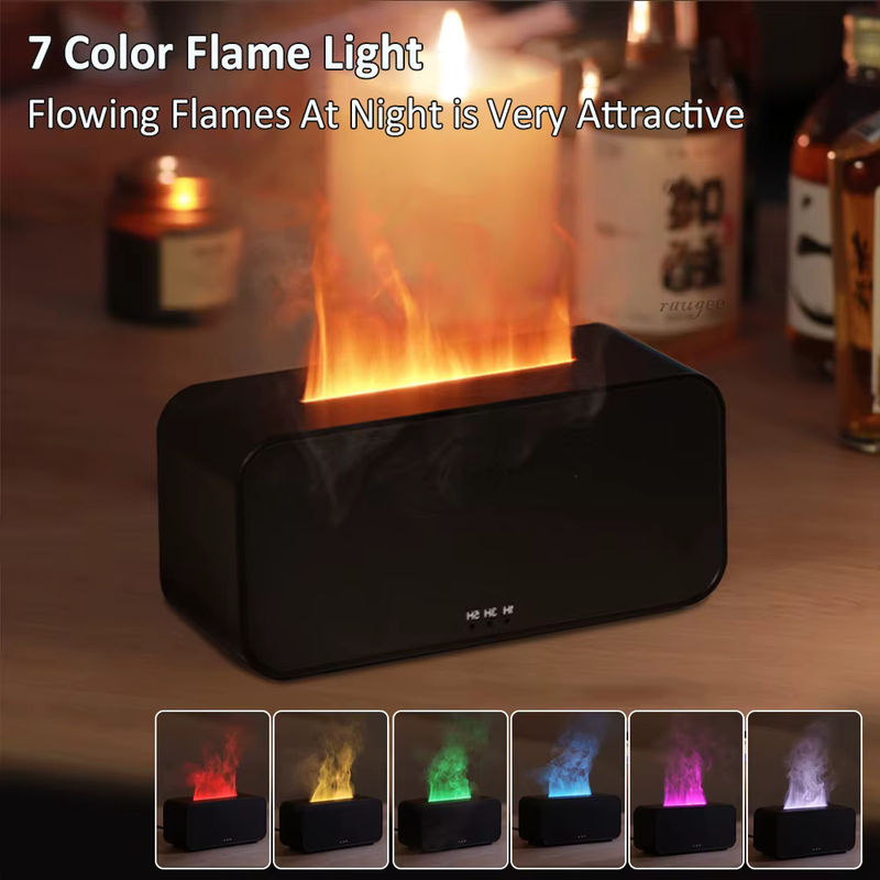 Cooskr Luftbefeuchter Diffusor mit Flammen-Effekt und LED-Licht in Schwarz - Bild 3