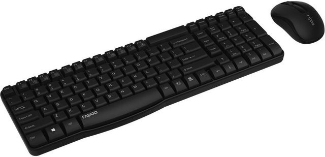 Rapoo X1800S Kabelloses Tastatur und Maus Set in Schwarz mit QWERTZ Layout - Bild 1