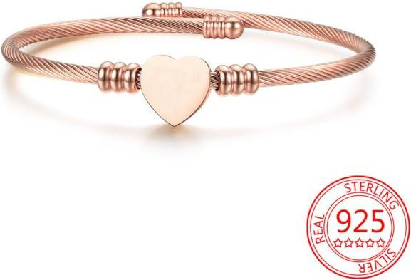 Armreif Edelstahl, Gold, Hellrosa, Unisex - Bild 1