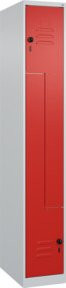 C+P Z-Spind Classic PLUS Spind mit 2 Fächern und Sicherheits-Drehriegel, Grau/Rot, H x B x T: 185 x 30 x 50 cm - Bild 1
