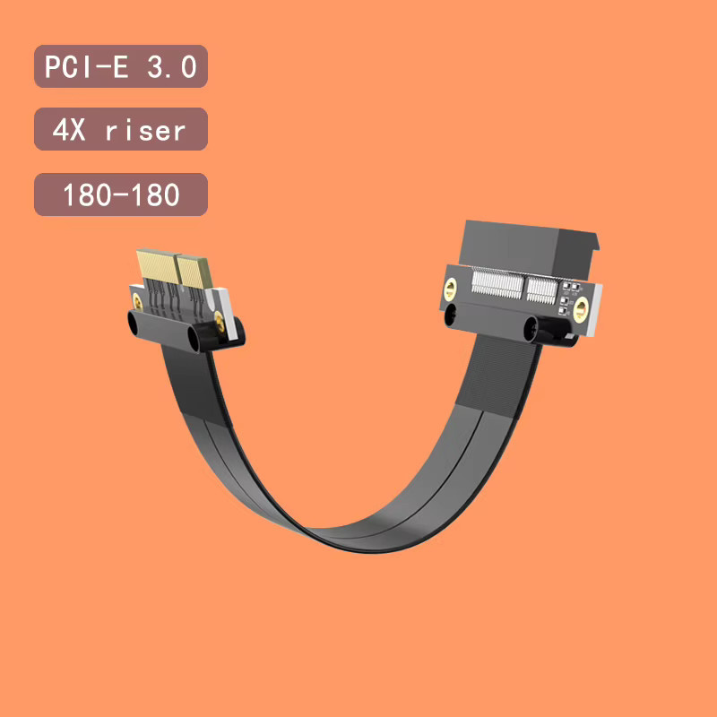 haoyexin PCI Express PCI-E 4X Adapter-Riser-Karte, 90-Grad-Konverterkarte für Servergehäuse und Computer, PCI-E 3.0 x4 auf X4 Riser, Schwarz - Bild 2