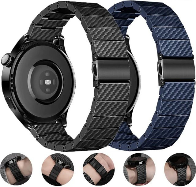 jansin Uhrenarmband Magnetarmband, Kohlefaser, Edelstahl, Schwarz, Unisex - Bild 1