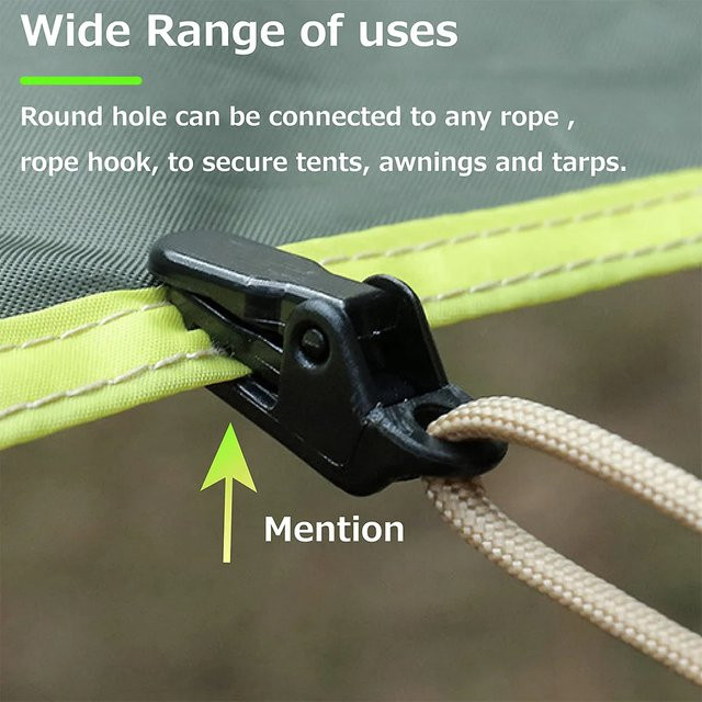 Outdoor Plane Clip Krokodil Mund Zelt Clip Camping Markise Seil Clip Befestigungszubehör aus Kunststoff in Schwarz - Bild 1