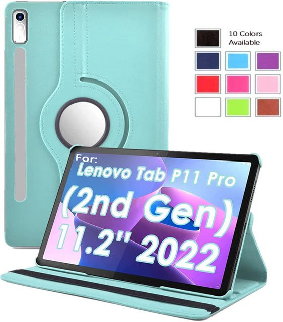 Lenovo Tablet Hülle für Tab P11 Pro 2nd Gen 11,2 Zoll und XiaoXin Pad Pro 2022 TB-132FU TB-138FC mit Smart Degree Rotating Stand in Rot - Bild 1