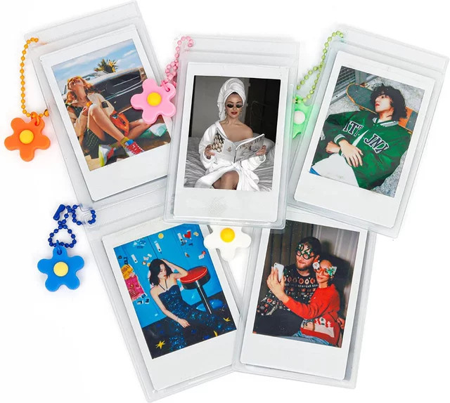 5er-Set transparente Foto-Aufbewahrungsboxen für Fujifilm Instax Mini 12, 11, 9, 8 und 7 inklusive Trageriemen - Bild 1