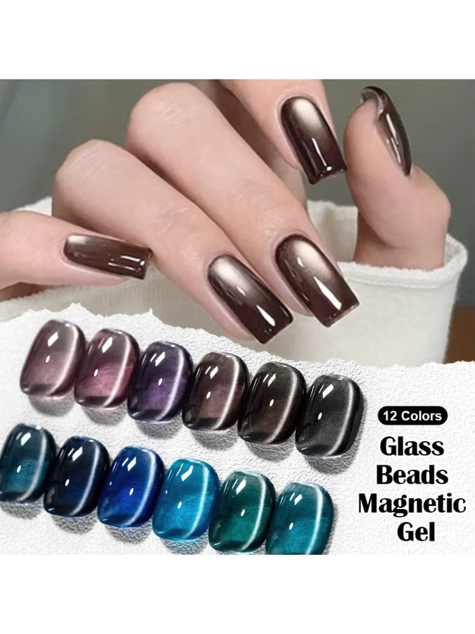 Mtssii Magnetischer Gel-Nagellack, Glitzer, 12 Farben - Bild 7