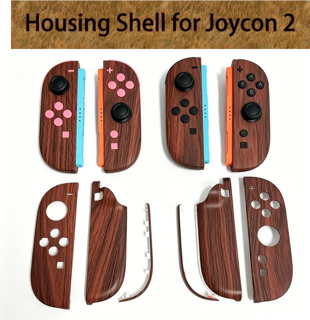 Ersatzgehäuse für Nintendo Switch 2 Joycon in Braun als Reparatur-Set aus Holz - Bild 1