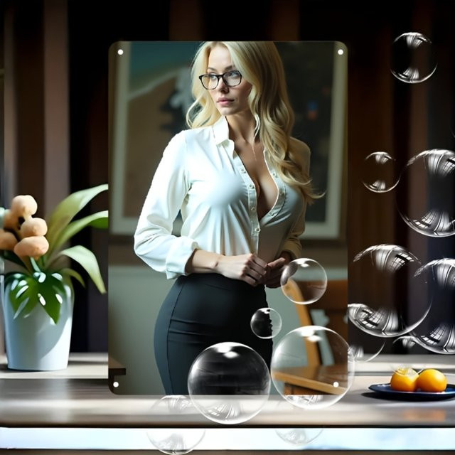 HELLOYOUNG Retro-Wanddekoration aus Metall in Weiß und Multicolour – Abstraktes Vintage-Kunstschild mit Frauenporträt für dein Wohnzimmer oder Büro - Bild 1