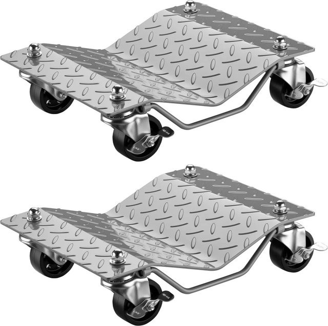 Wiltec Rangierroller Set aus Stahl in Silber mit 680 kg Traglast pro Stück - Bild 1